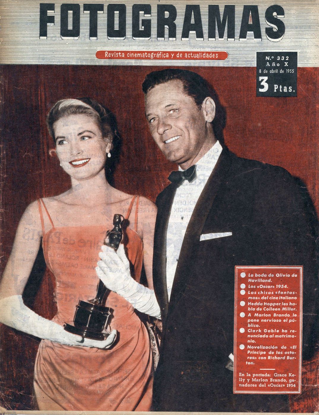 FOTOGRAMAS magazine cover Issue 332 7 April 1955