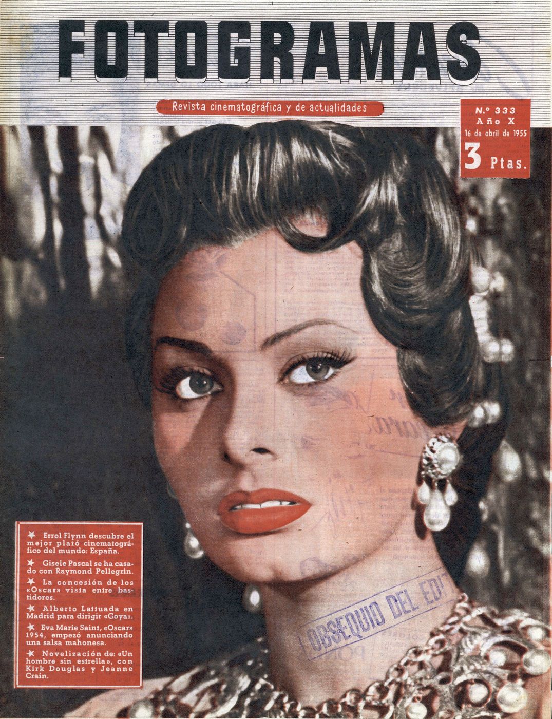 FOTOGRAMAS magazine cover Issue 333 14 April 1955