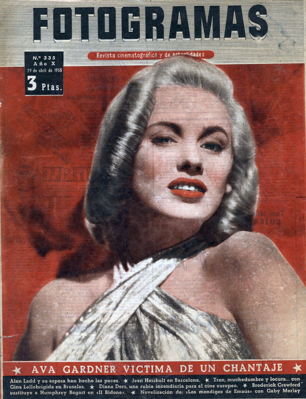 FOTOGRAMAS magazine cover Issue 335 28 April 1955