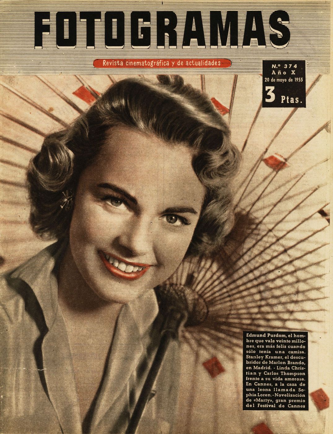 FOTOGRAMAS magazine cover Issue 338 19 May 1955