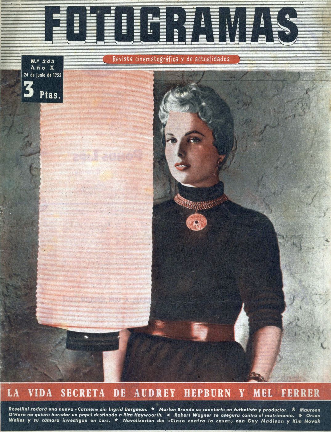 FOTOGRAMAS magazine cover Issue 343 23 June 1955