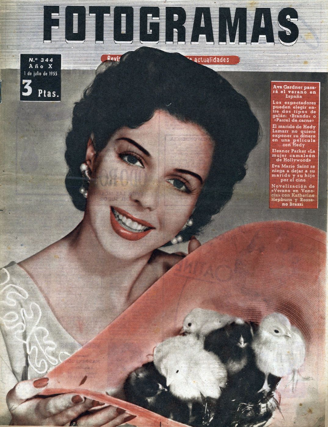 FOTOGRAMAS magazine cover Issue 344 30 June 1955