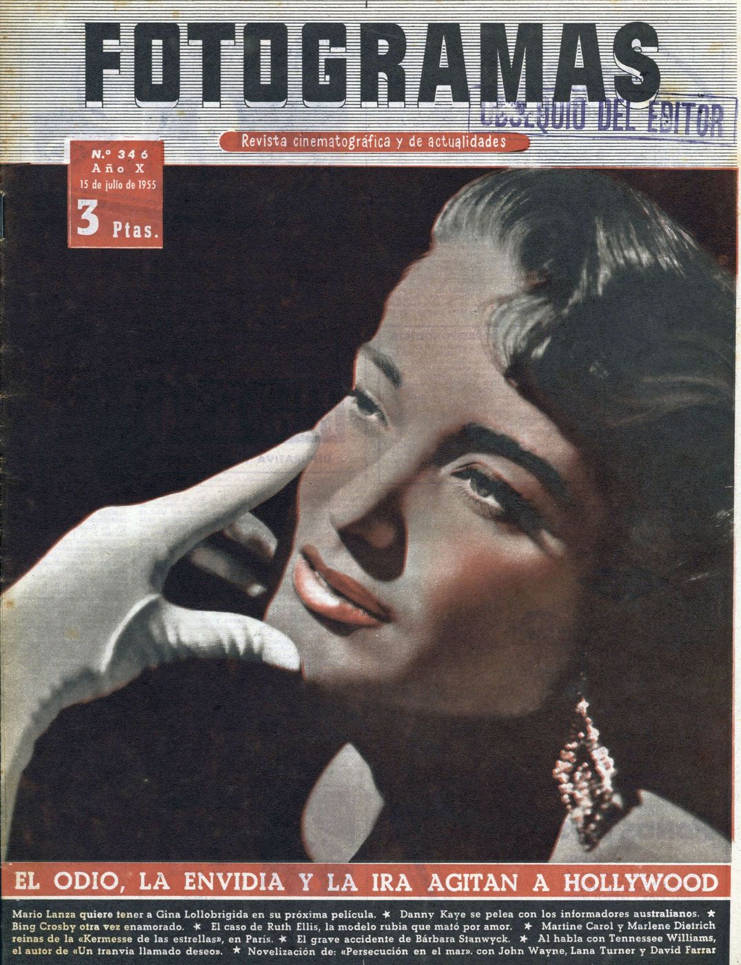 FOTOGRAMAS magazine cover Issue 346 14 July 1955