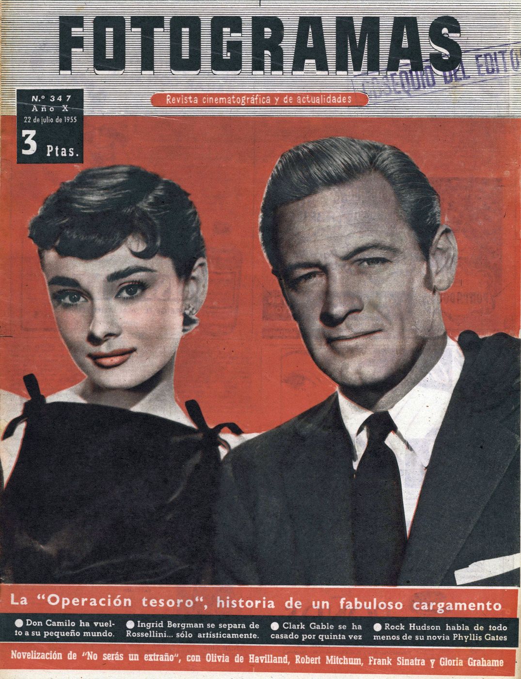 FOTOGRAMAS magazine cover Issue 347 21 July 1955