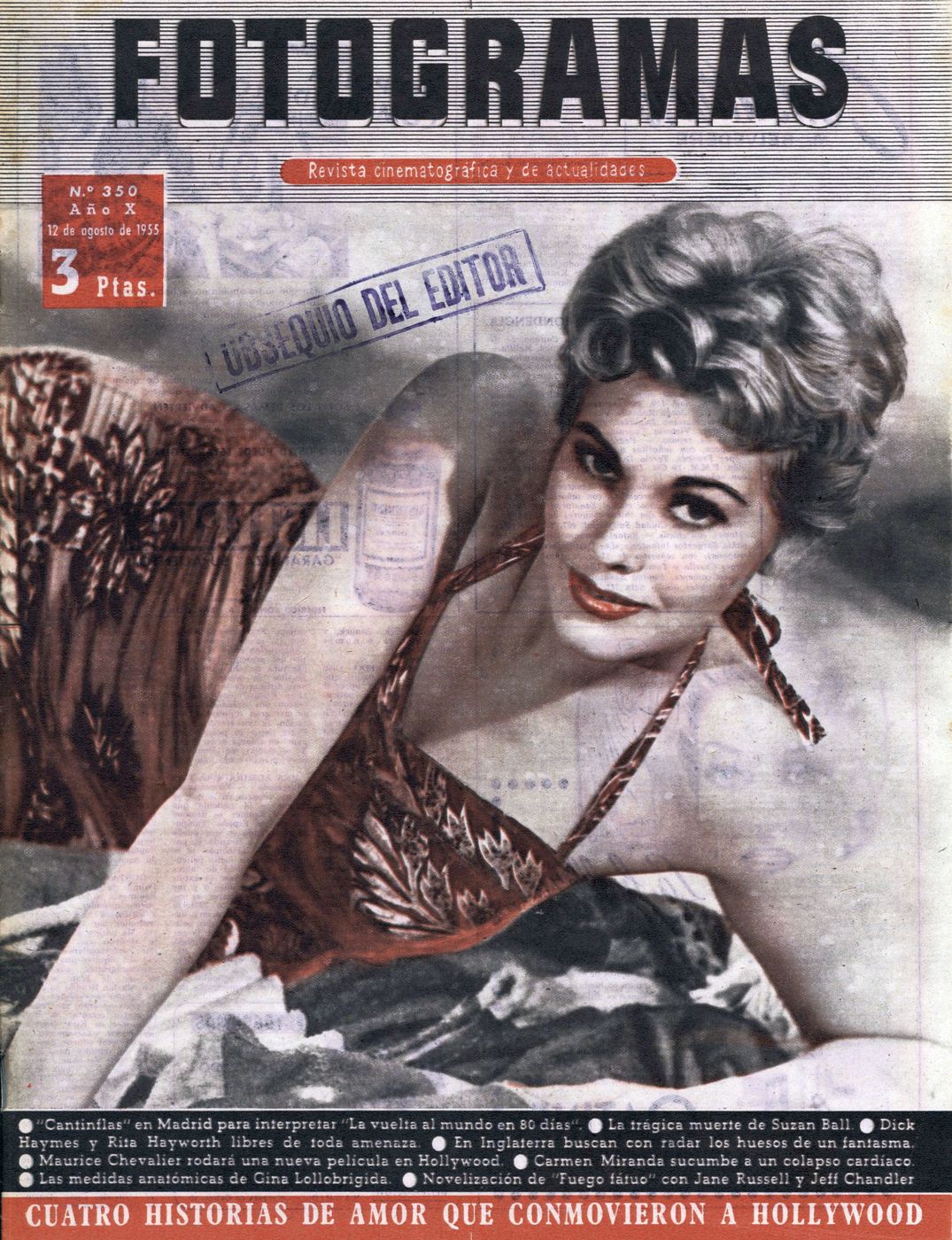 FOTOGRAMAS magazine cover Issue 350 11 August 1955