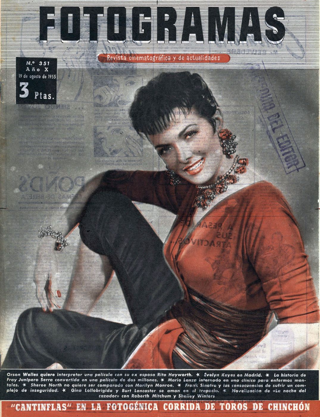 FOTOGRAMAS magazine cover Issue 351 18 August 1955