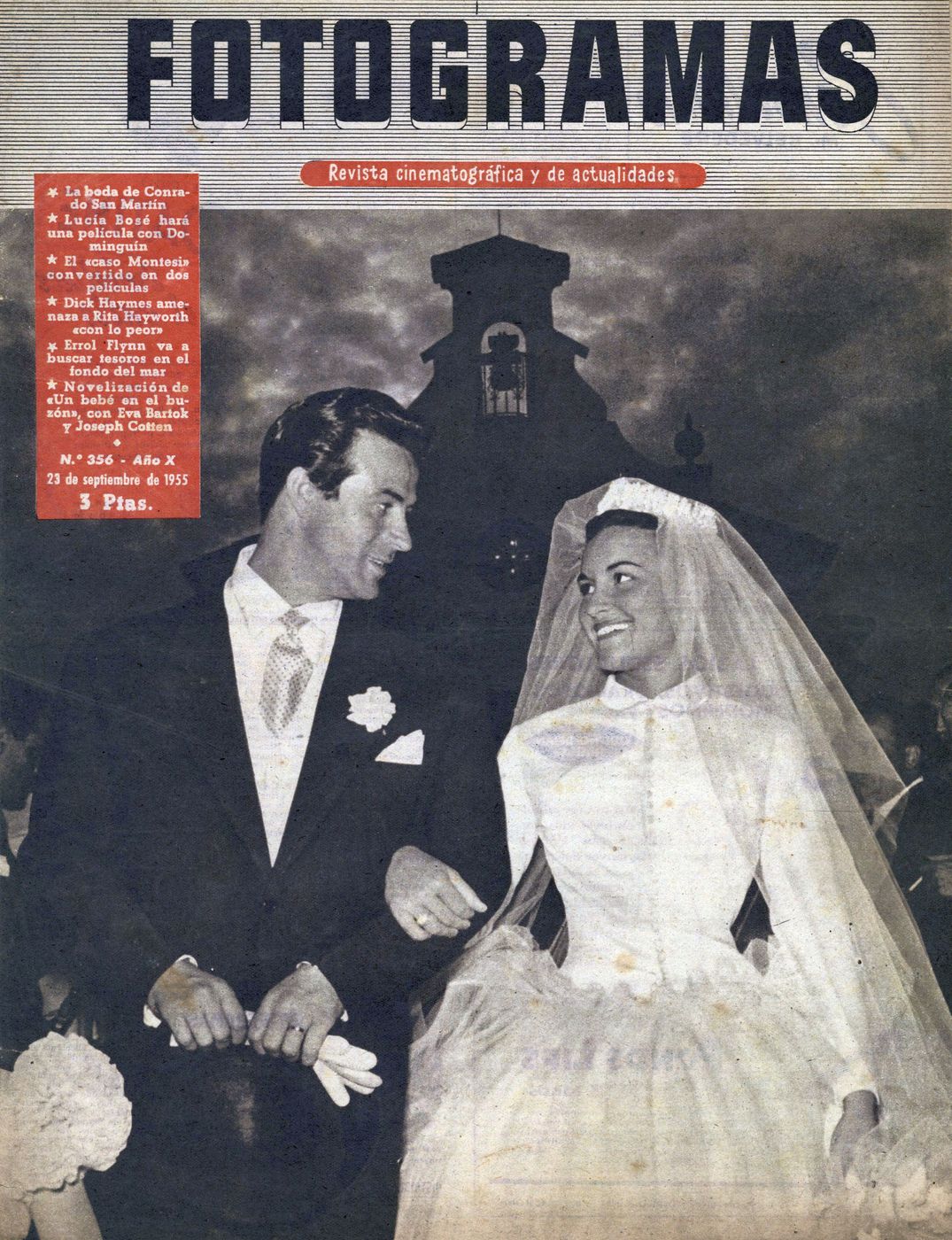 FOTOGRAMAS magazine cover Issue 356 22 September 1955