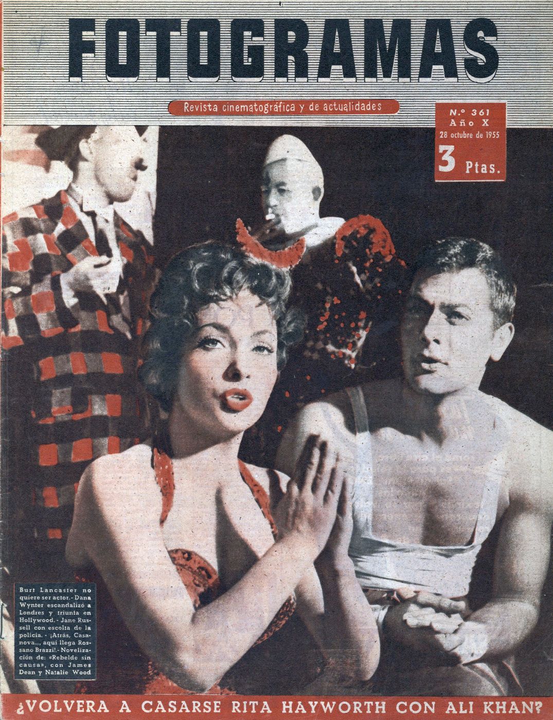 FOTOGRAMAS magazine cover Issue 361 28 October 1955