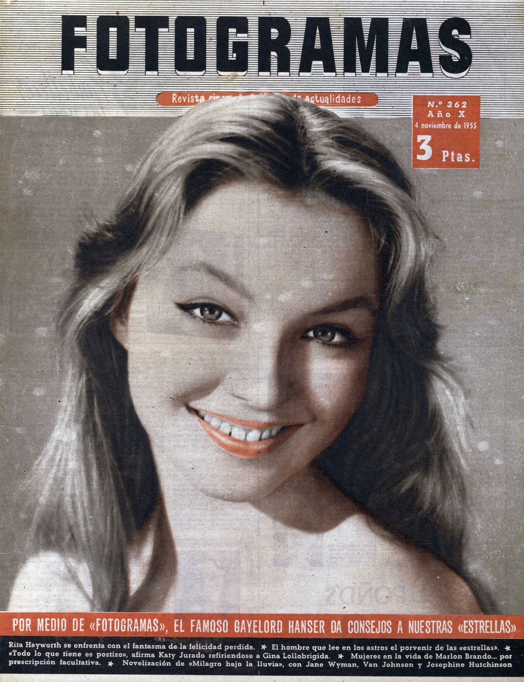 FOTOGRAMAS magazine cover Issue 362 3 November 1955