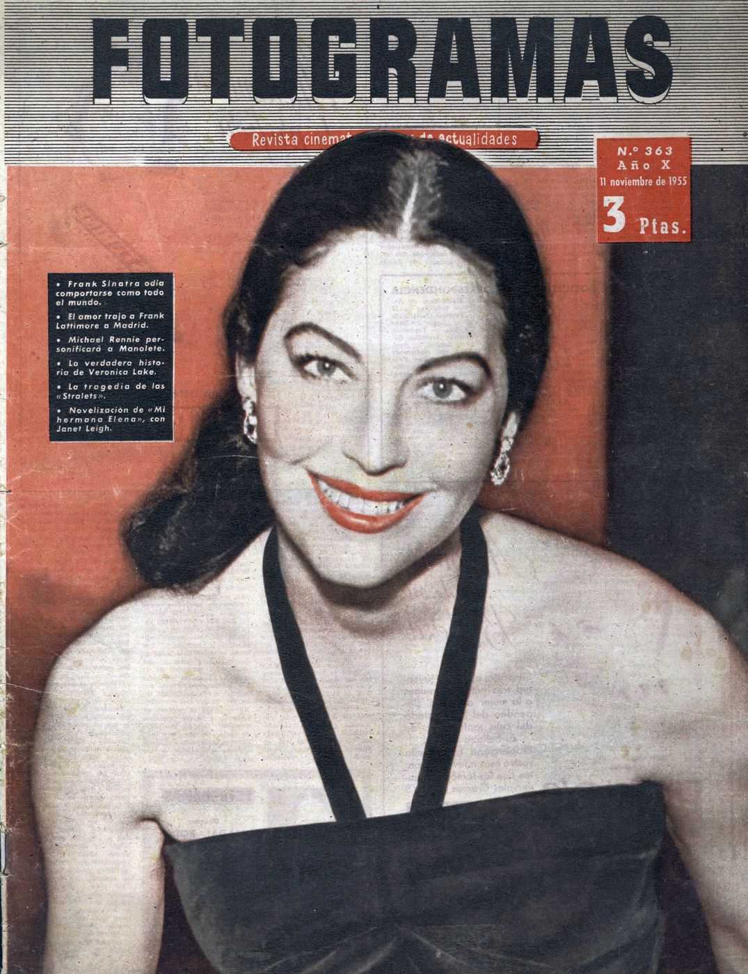 FOTOGRAMAS magazine cover Issue 363 10 November 1955