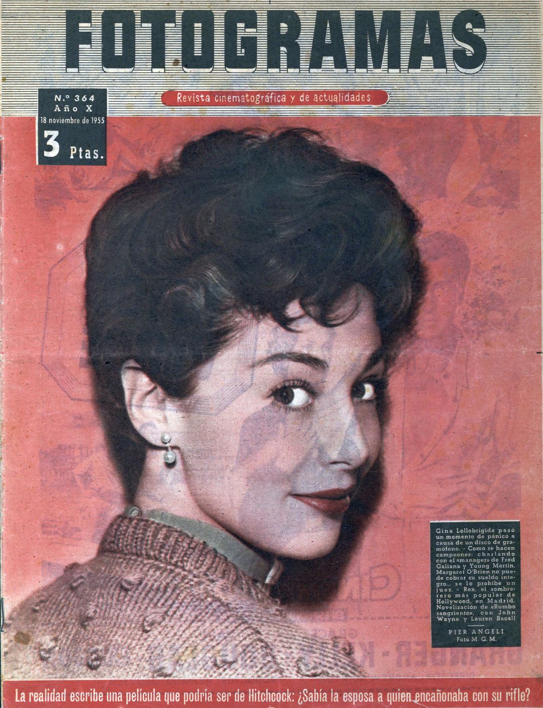 FOTOGRAMAS magazine cover Issue 364 17 November 1955