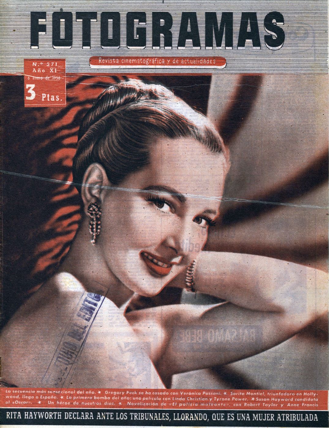 FOTOGRAMAS magazine cover Issue 371 5 January 1956