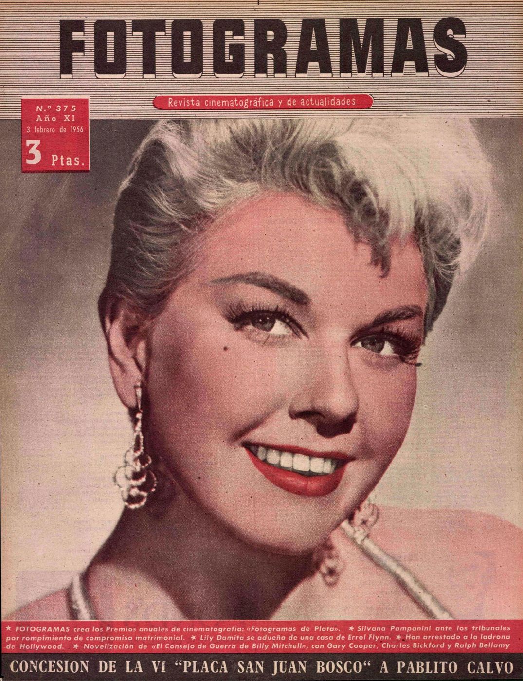 FOTOGRAMAS magazine cover Issue 375 2 February 1956