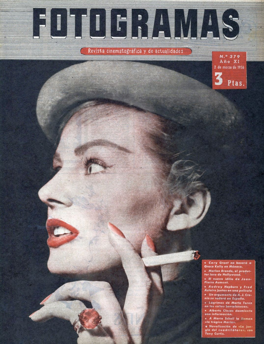 FOTOGRAMAS magazine cover Issue 379 2 March 1956