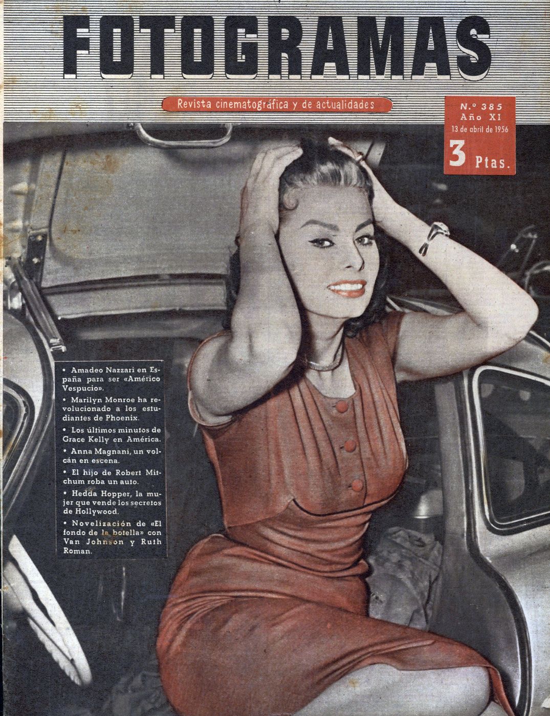 FOTOGRAMAS magazine cover Issue 385 13 April 1956
