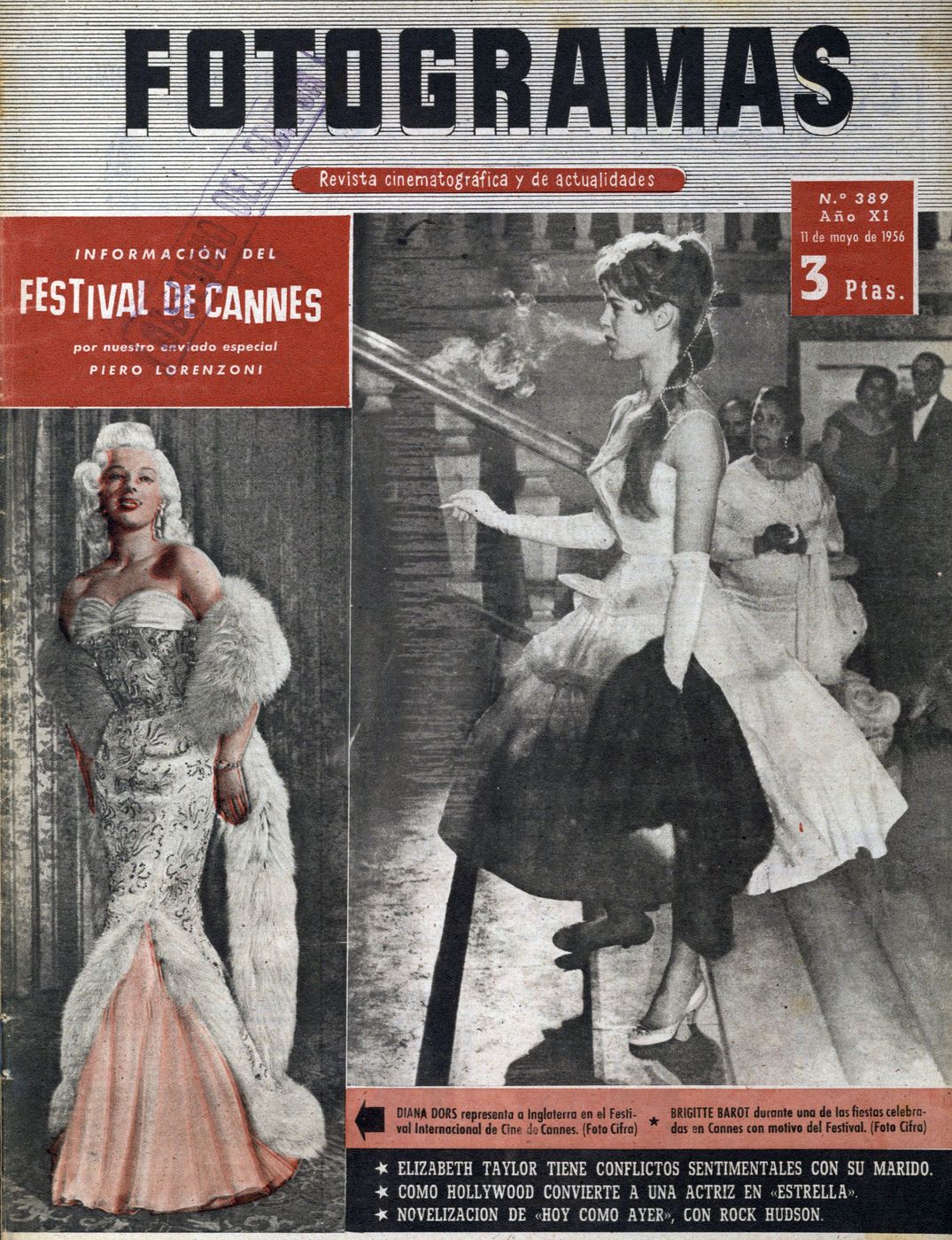FOTOGRAMAS magazine cover Issue 389 11 May 1956
