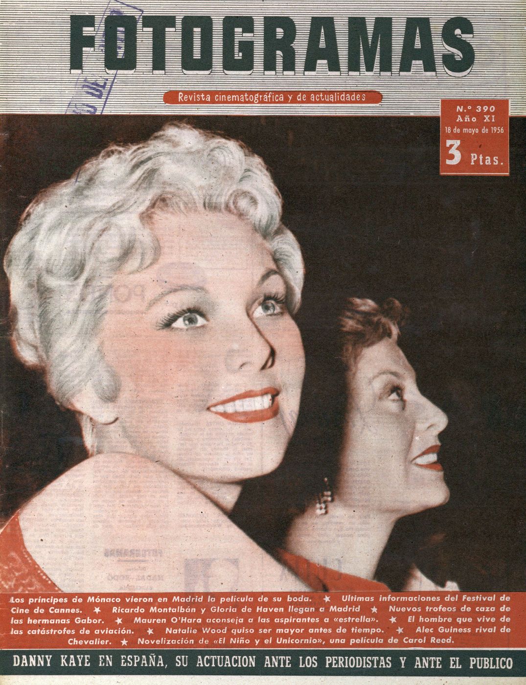 FOTOGRAMAS magazine cover Issue 390 18 May 1956