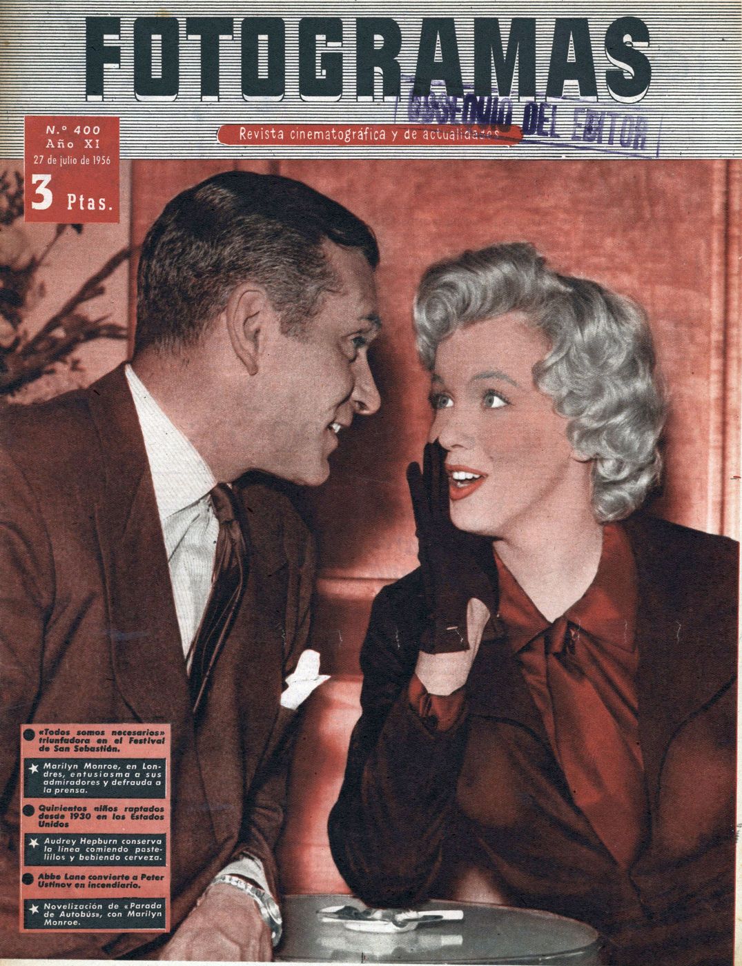 FOTOGRAMAS magazine cover Issue 400 27 July 1956