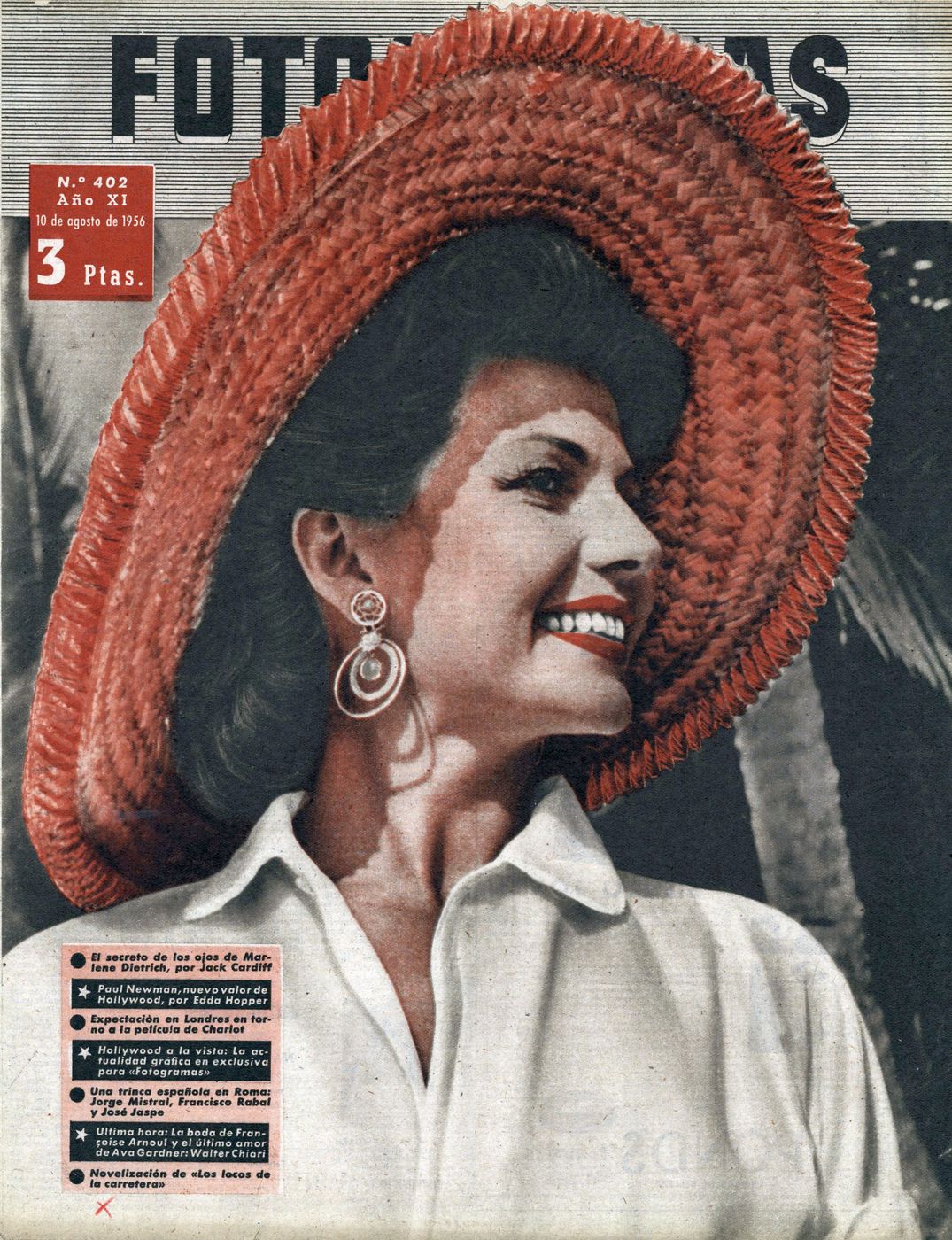 FOTOGRAMAS magazine cover Issue 402 10 August 1956