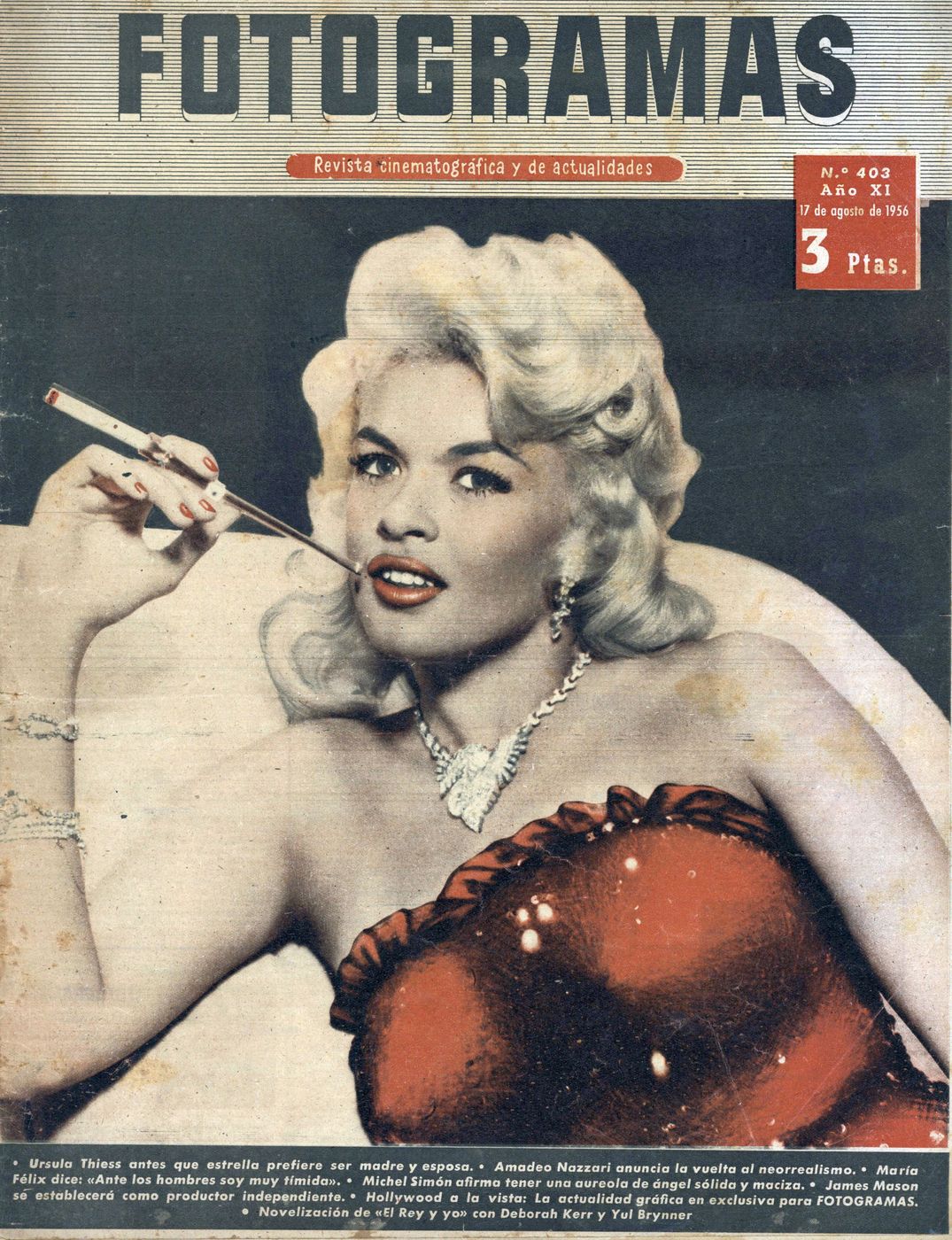 FOTOGRAMAS magazine cover Issue 403 17 August 1956