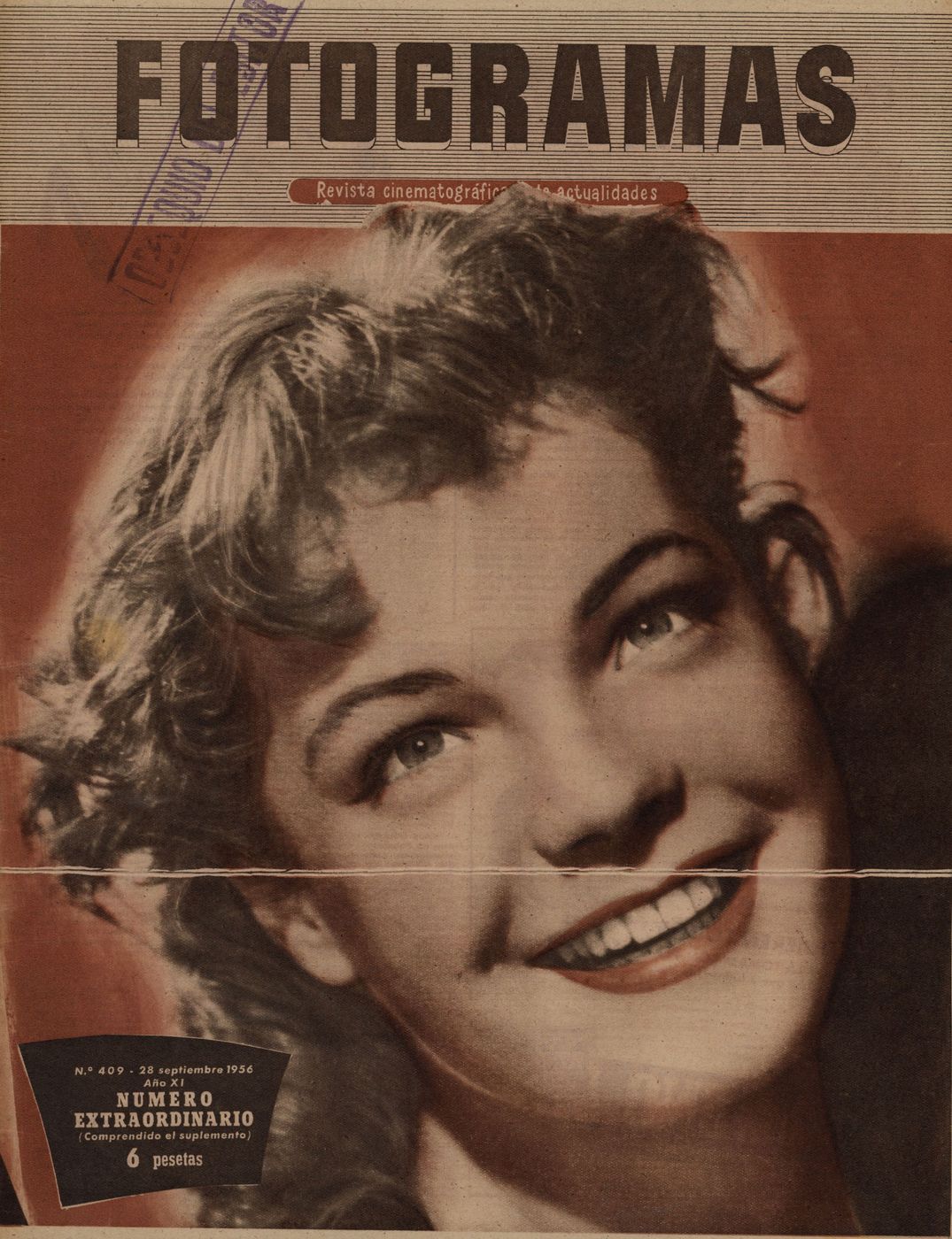 FOTOGRAMAS magazine cover Issue 409 28 September 1956