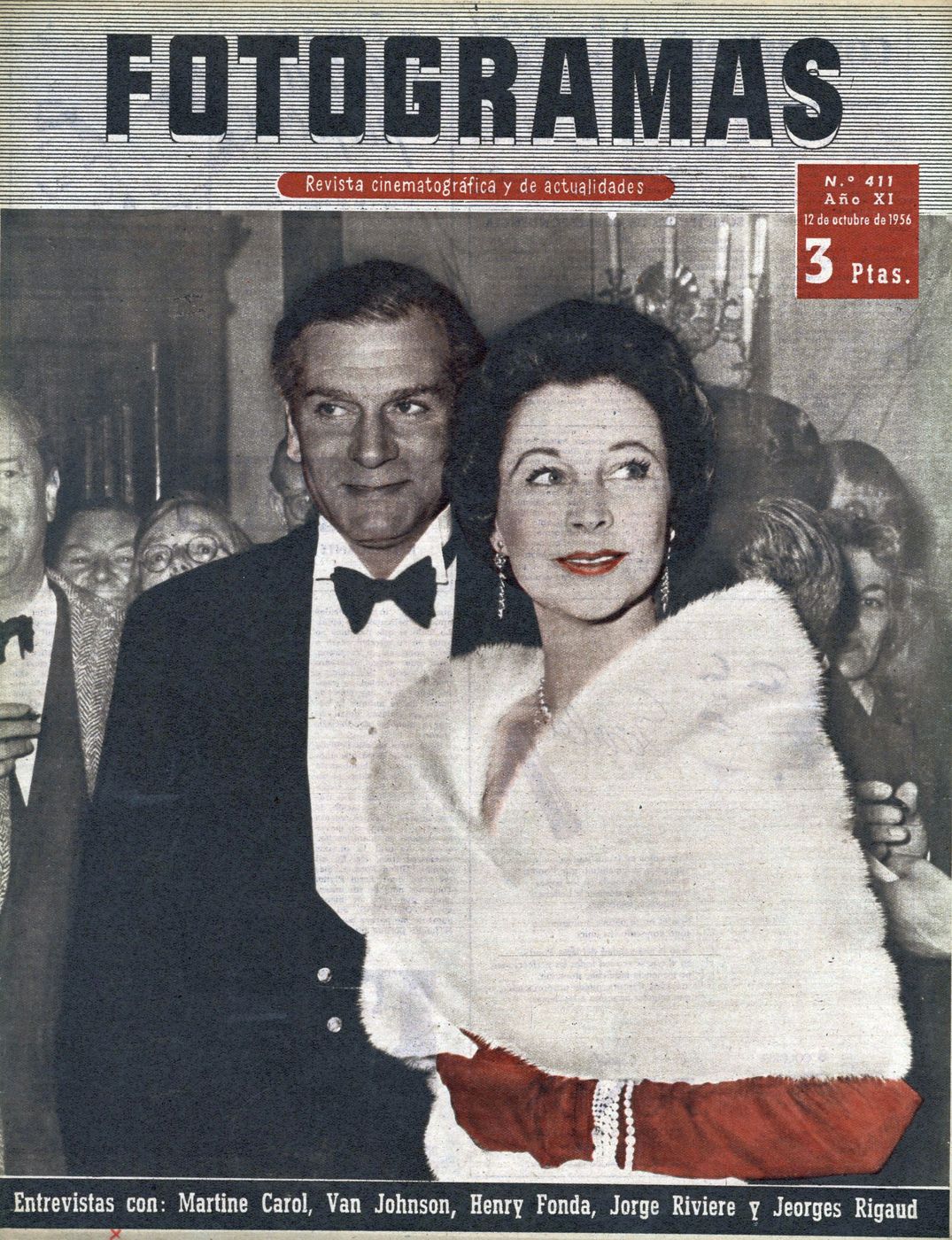 FOTOGRAMAS magazine cover Issue 411 12 October 1956