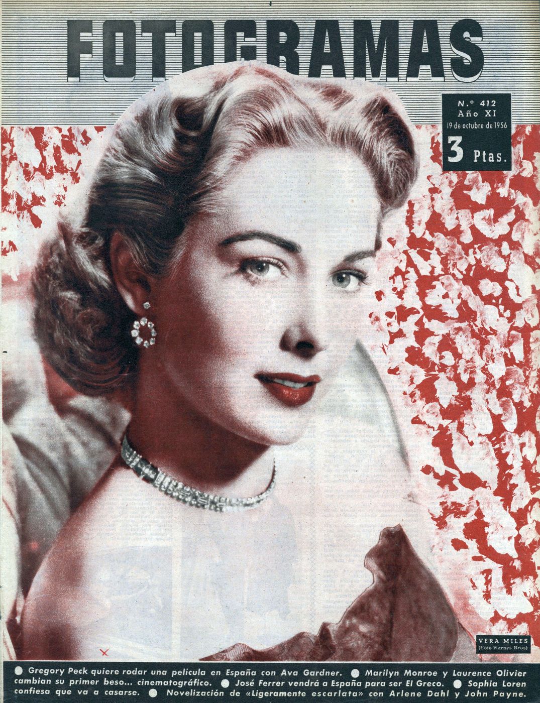 FOTOGRAMAS magazine cover Issue 412 19 October 1956