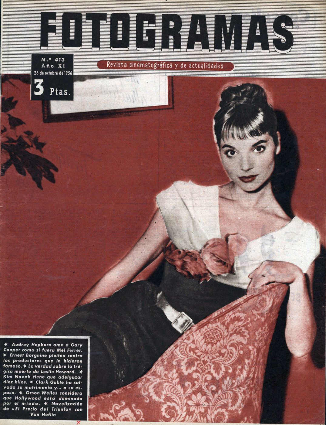 FOTOGRAMAS magazine cover Issue 413 26 October 1956
