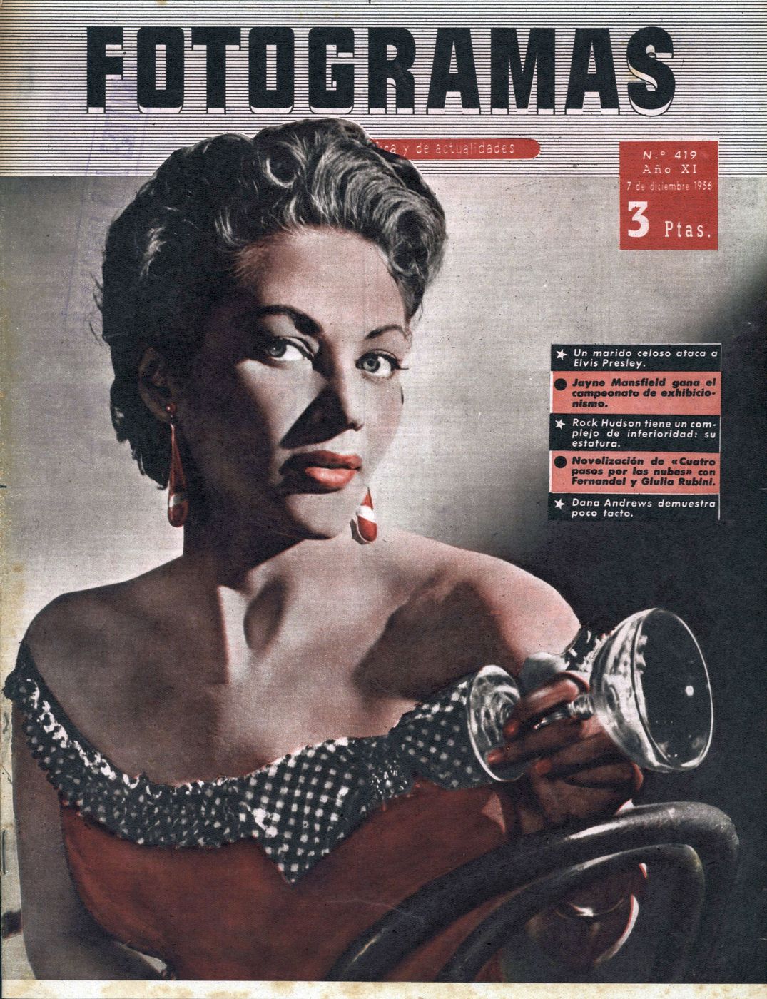 FOTOGRAMAS magazine cover Issue 419 7 December 1956
