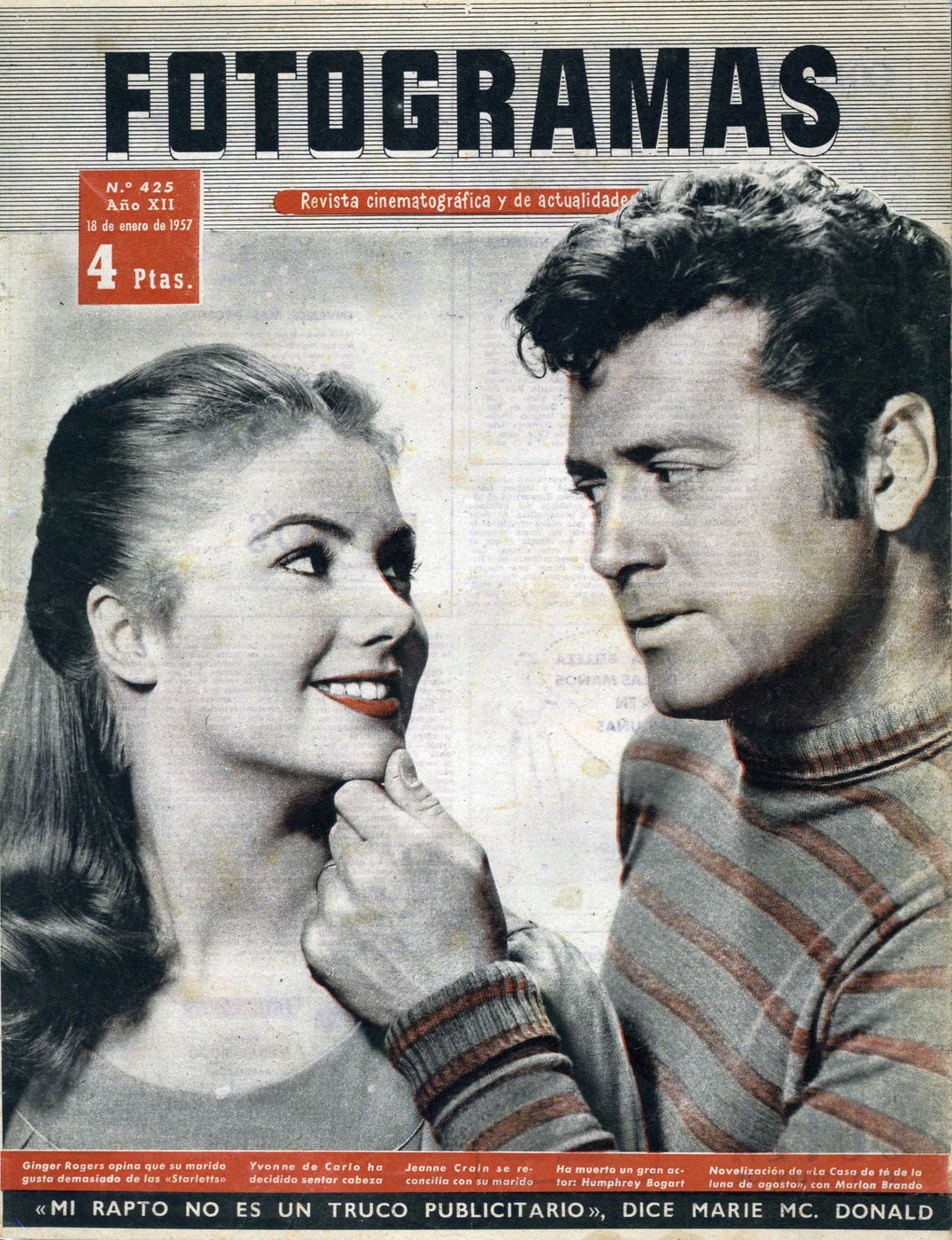 FOTOGRAMAS magazine cover Issue 425 18 January 1957