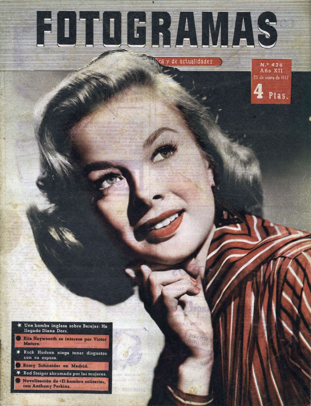 FOTOGRAMAS magazine cover Issue 426 25 January 1957