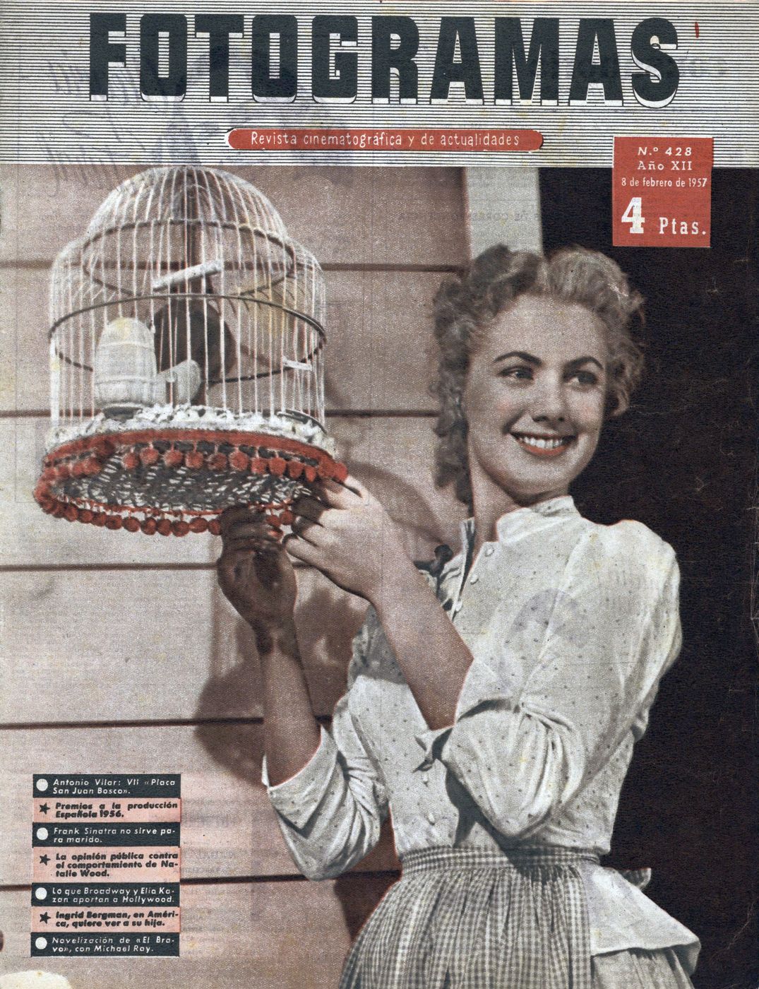 FOTOGRAMAS magazine cover Issue 428 8 February 1957