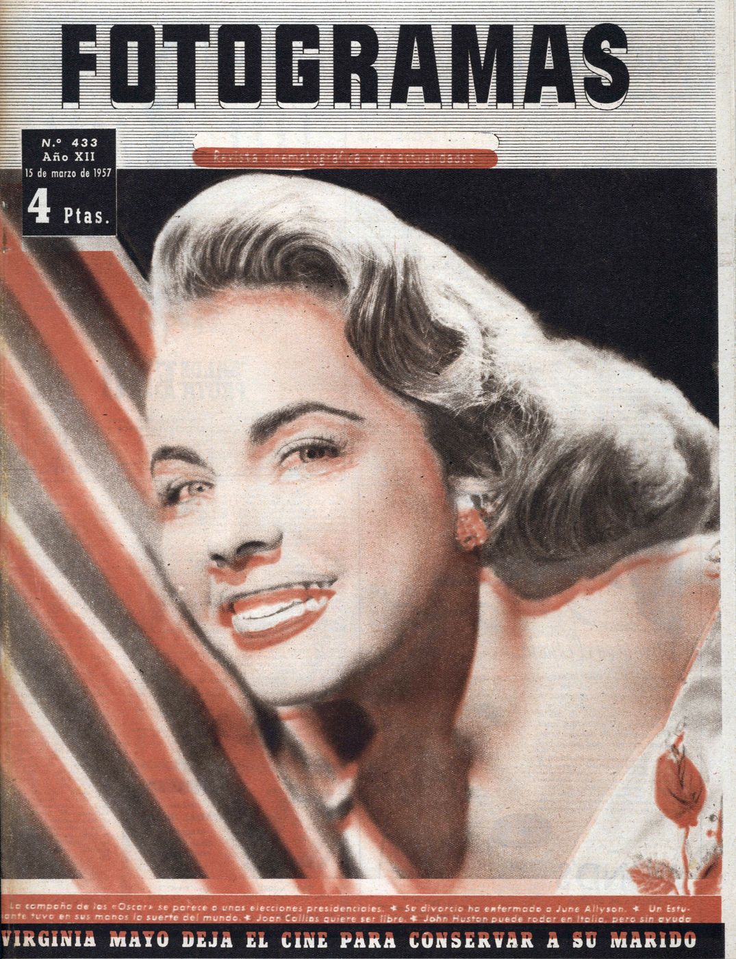 FOTOGRAMAS magazine cover Issue 433 15 March 1957