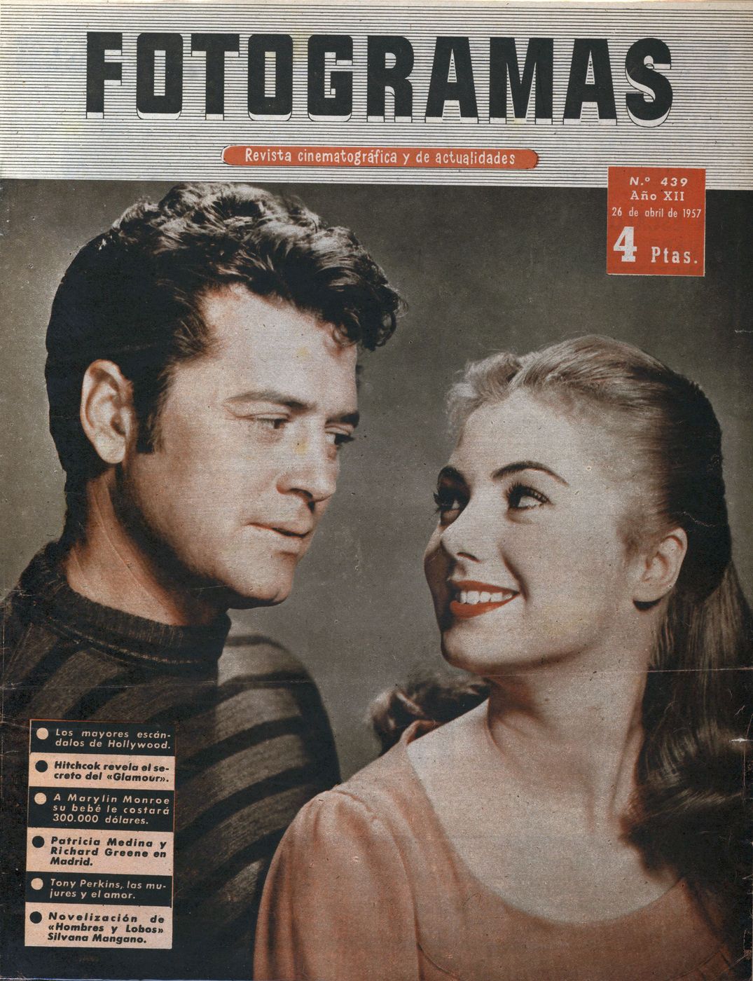 FOTOGRAMAS magazine cover Issue 439 26 April 1957