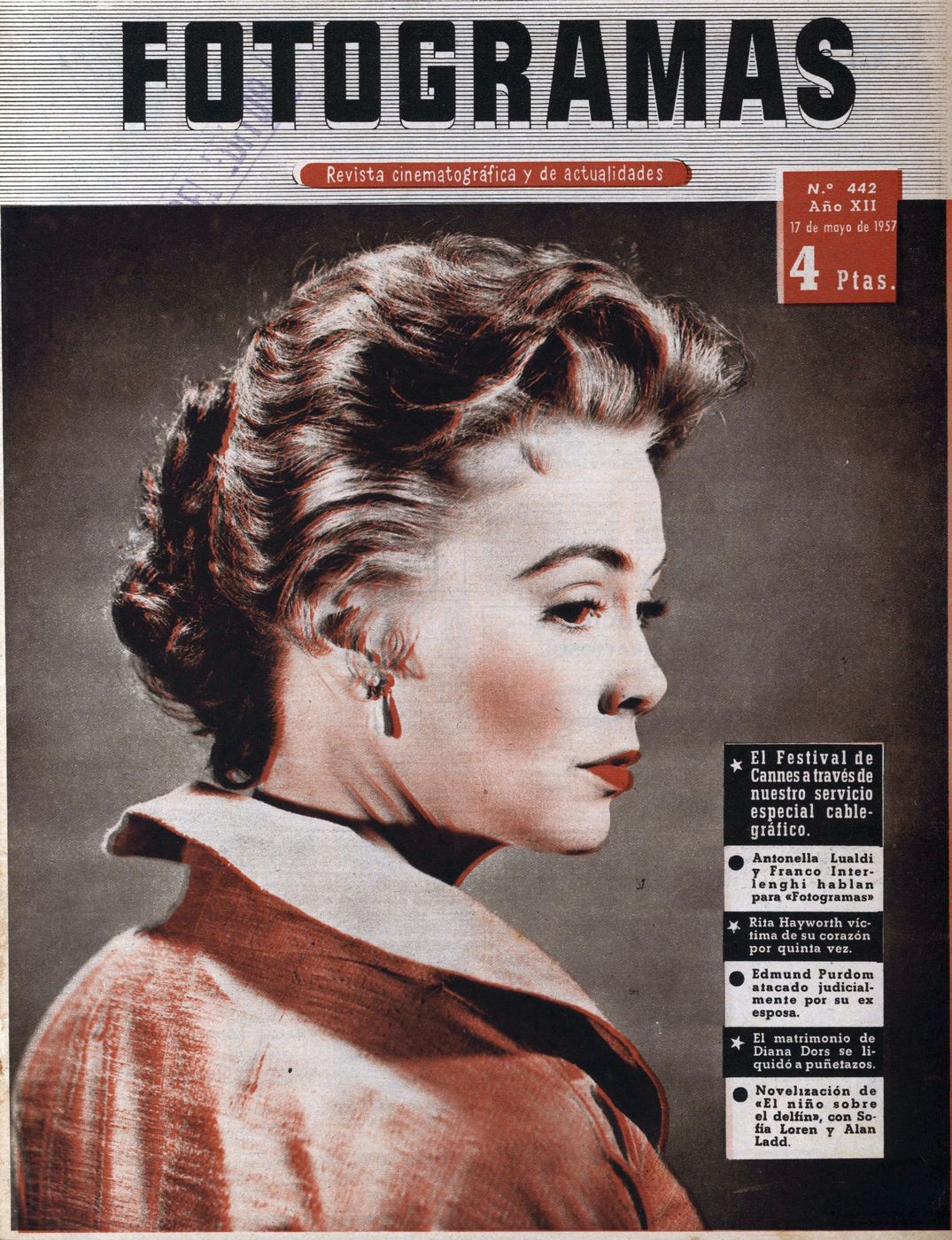 FOTOGRAMAS magazine cover Issue 442 17 May 1957