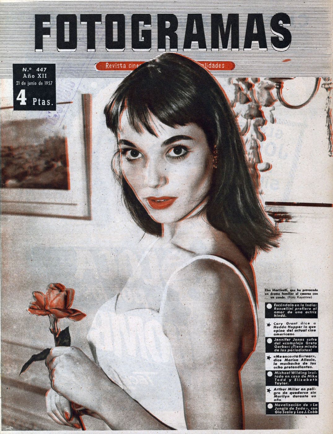 FOTOGRAMAS magazine cover Issue 447 21 June 1957