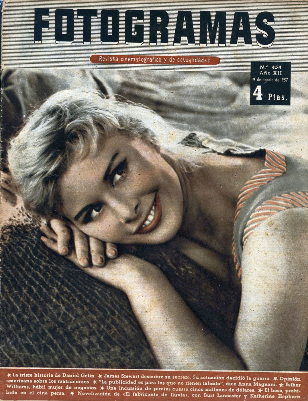 FOTOGRAMAS magazine cover Issue 454 9 August 1957