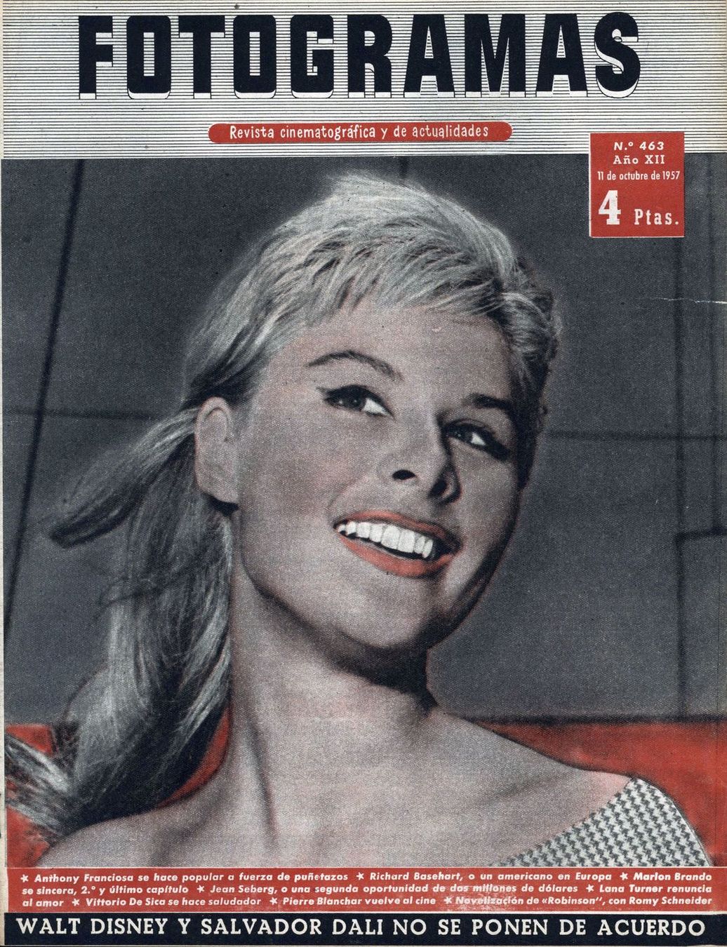 FOTOGRAMAS magazine cover Issue 463 11 October 1957