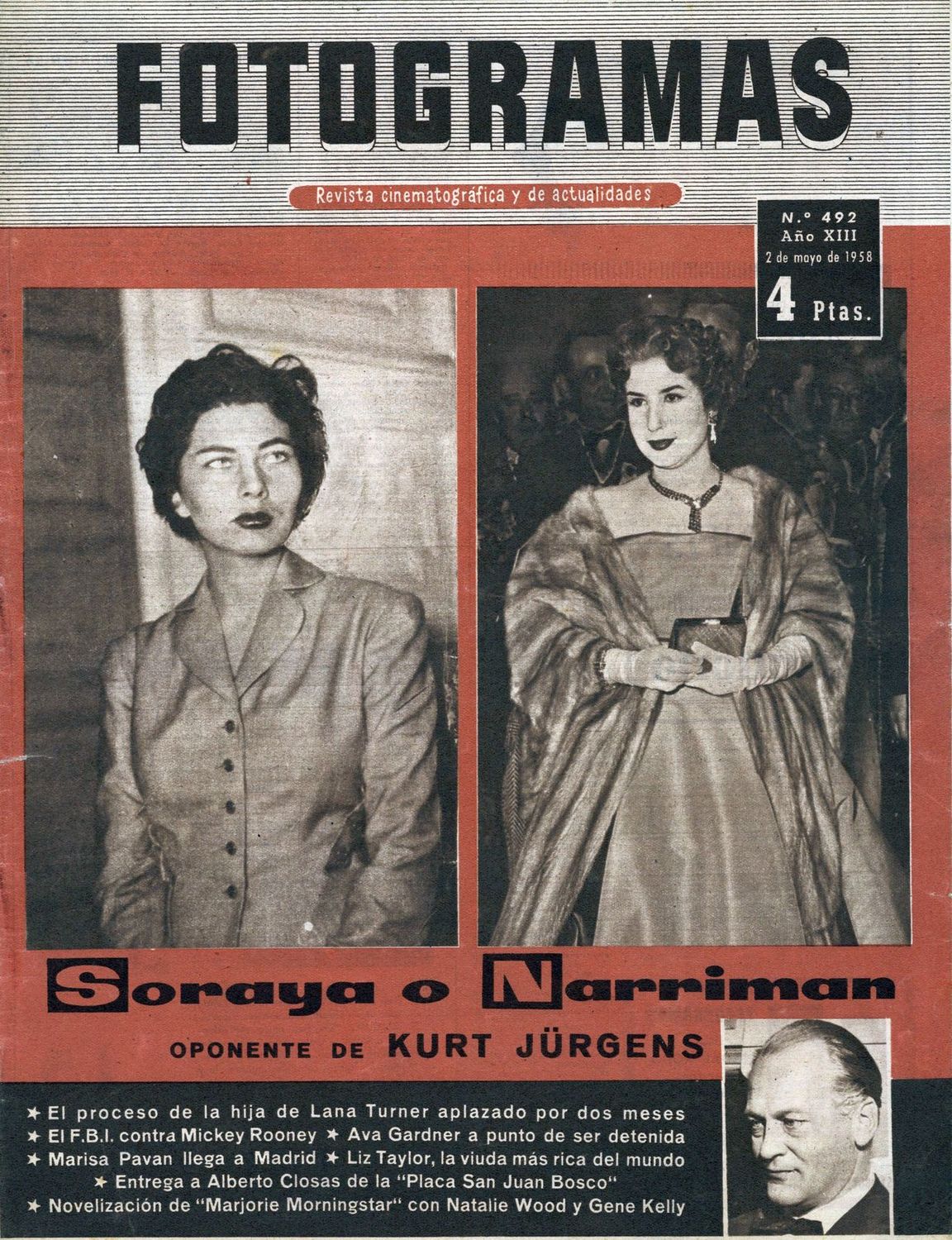 FOTOGRAMAS magazine cover Issue 492 2 May 1958