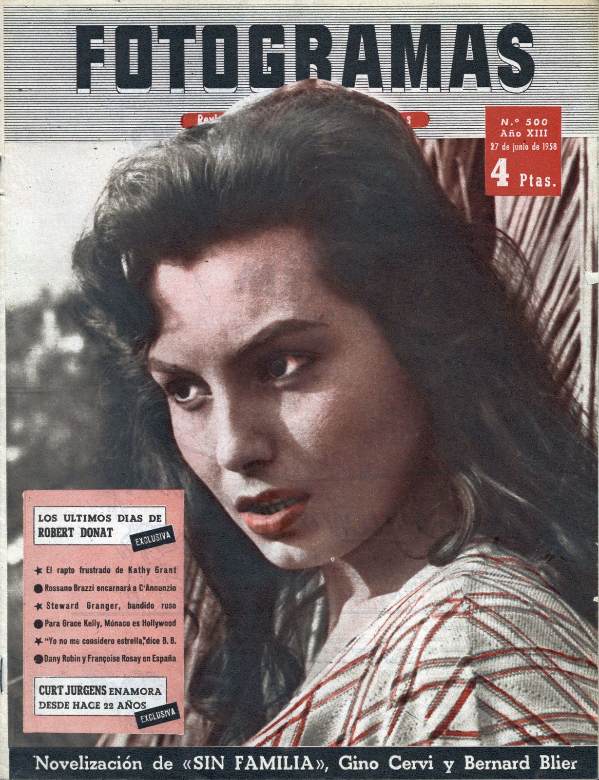FOTOGRAMAS magazine cover Issue 500 27 June 1958