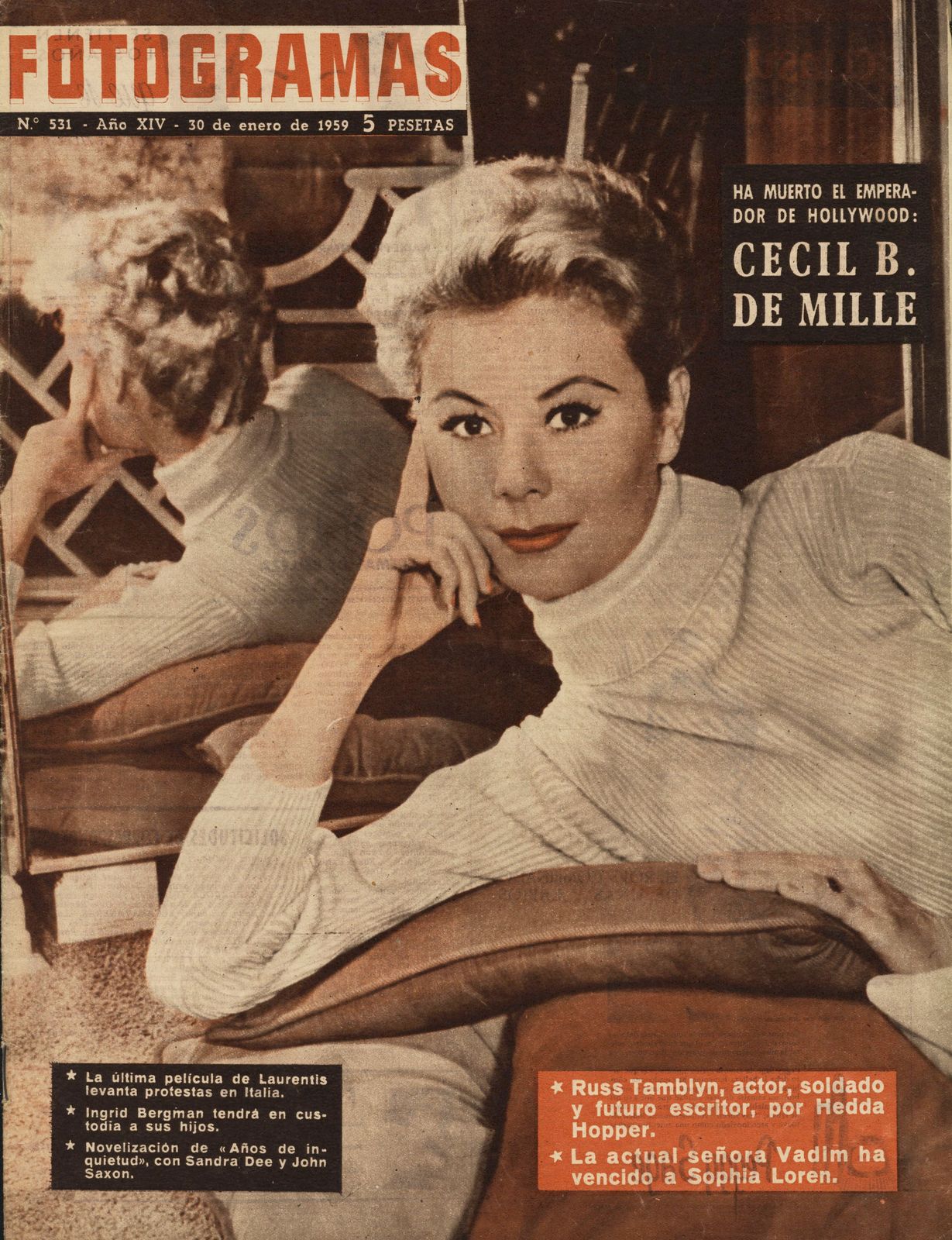 FOTOGRAMAS magazine cover Issue 531 30 January 1959