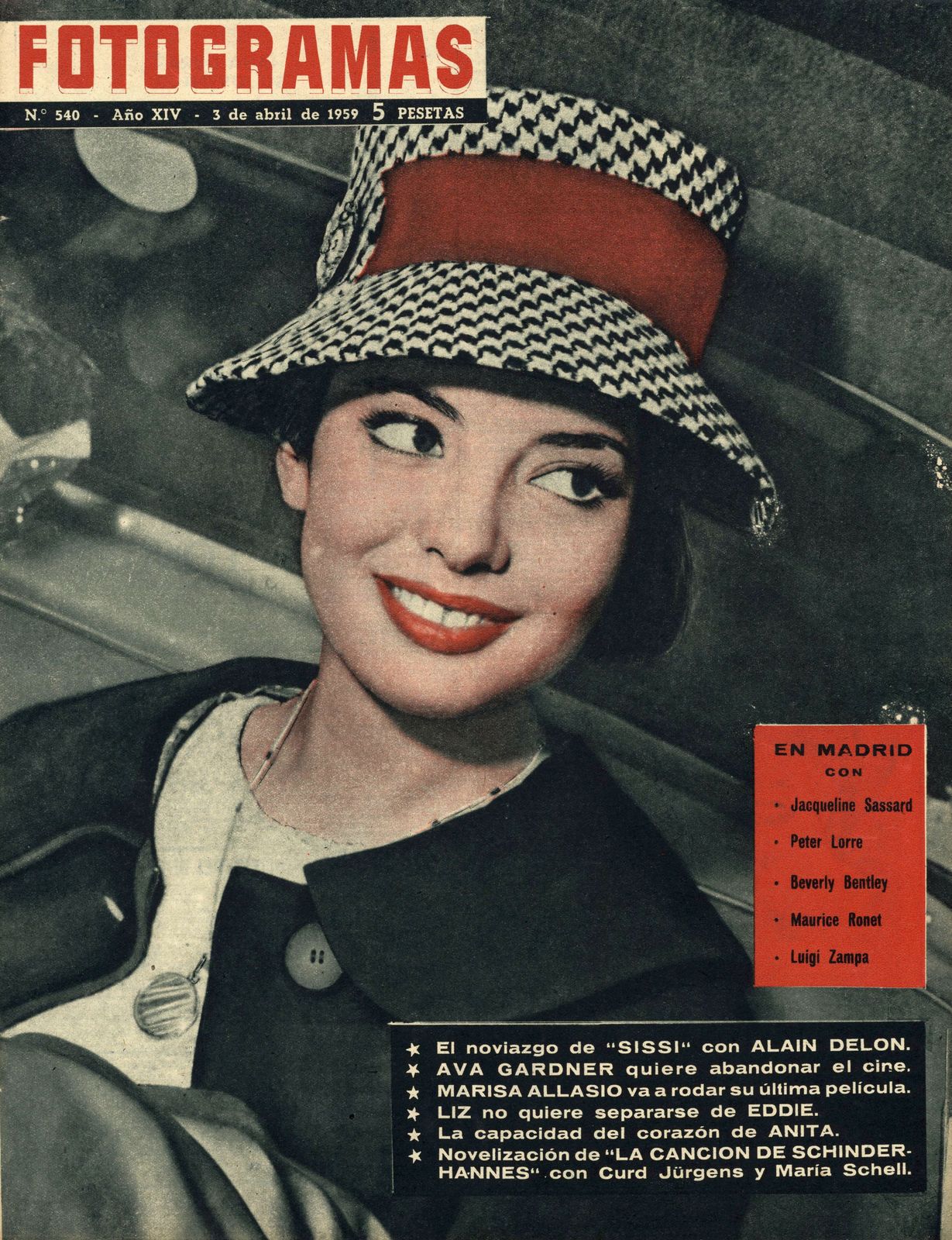 FOTOGRAMAS magazine cover Issue 540 3 April 1959