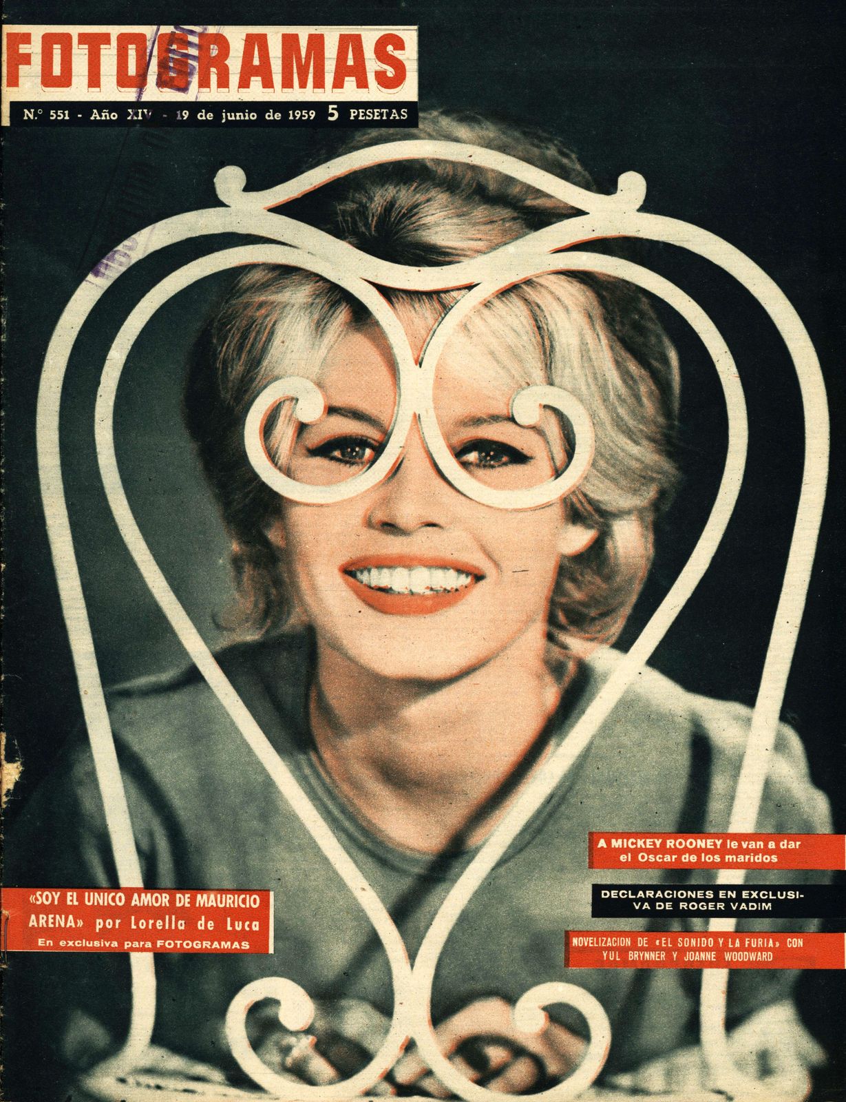 FOTOGRAMAS magazine cover Issue 551 19 June 1959
