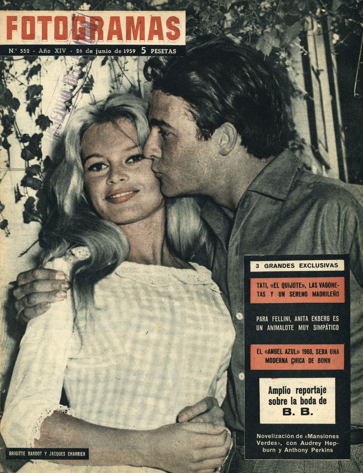 FOTOGRAMAS magazine cover Issue 552 26 June 1959