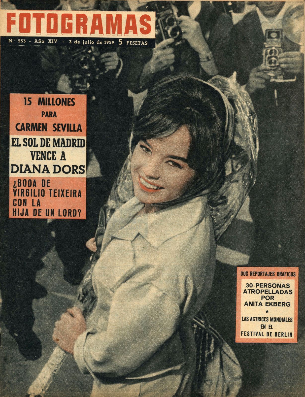 FOTOGRAMAS magazine cover Issue 553 3 July 1959