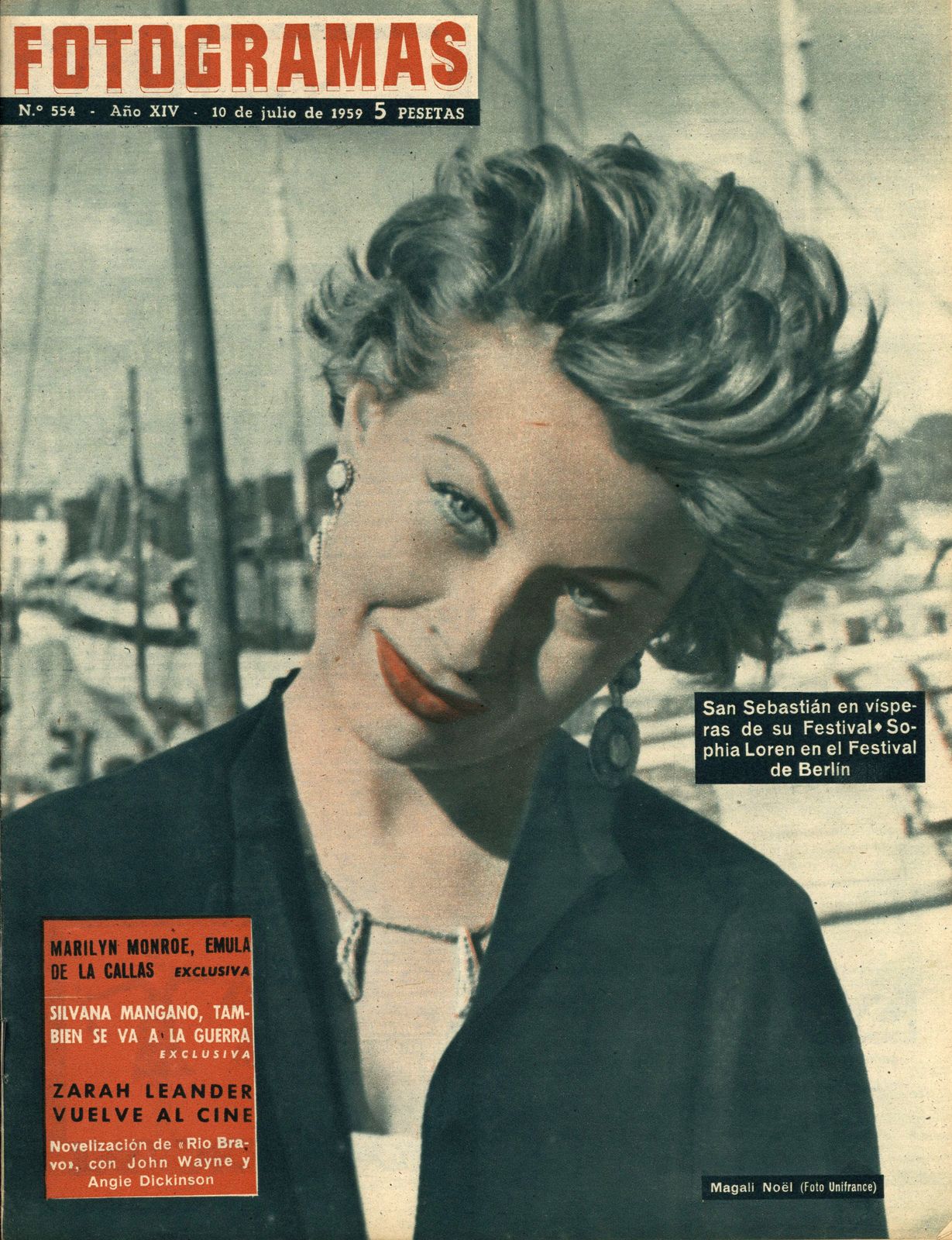 FOTOGRAMAS magazine cover Issue 554 10 July 1959