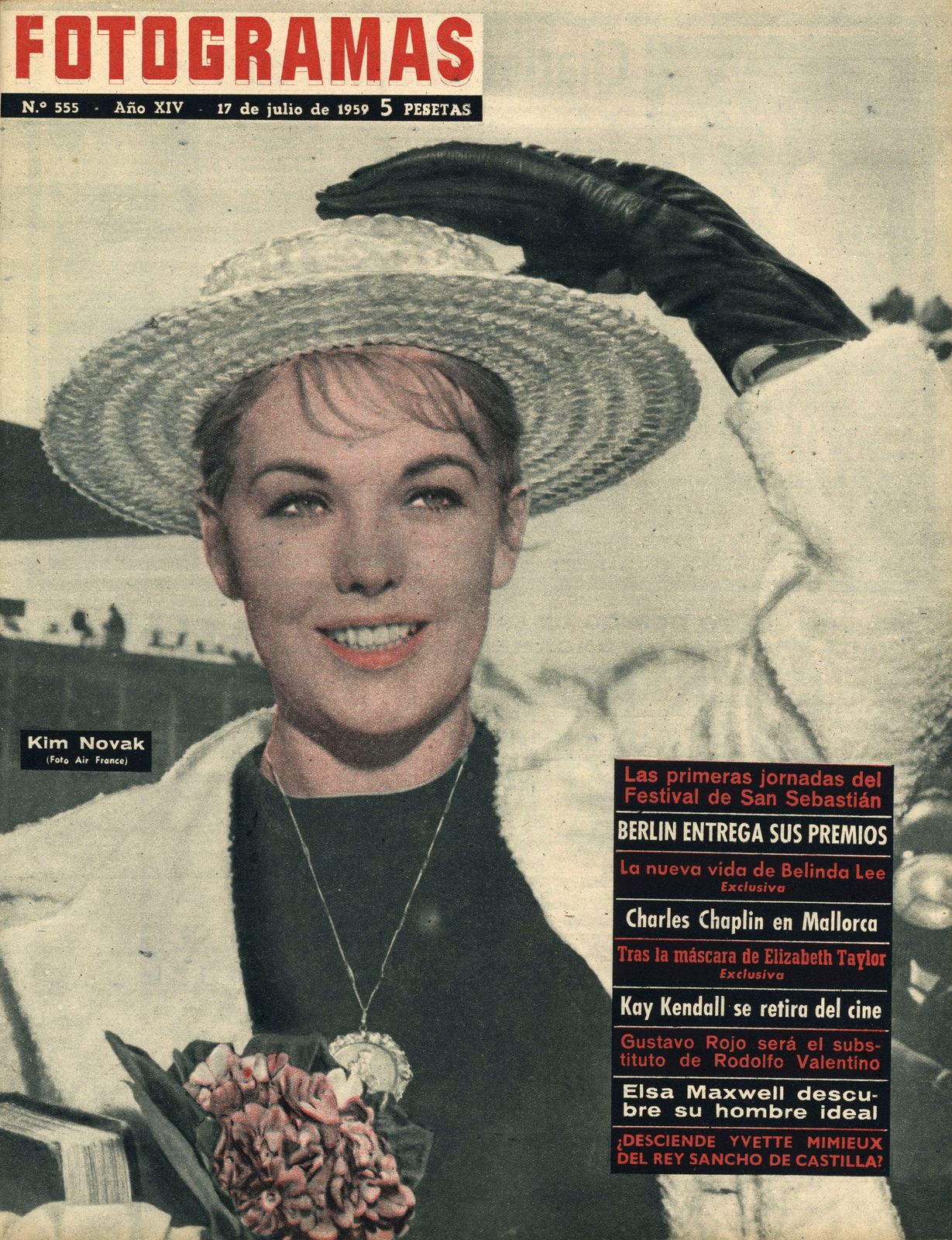 FOTOGRAMAS magazine cover Issue 555 17 July 1959