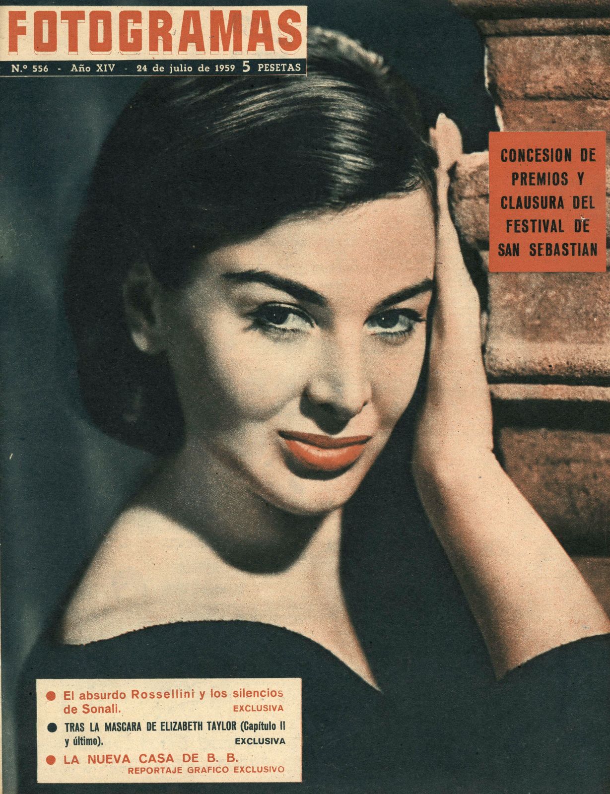 FOTOGRAMAS magazine cover Issue 556 24 July 1959