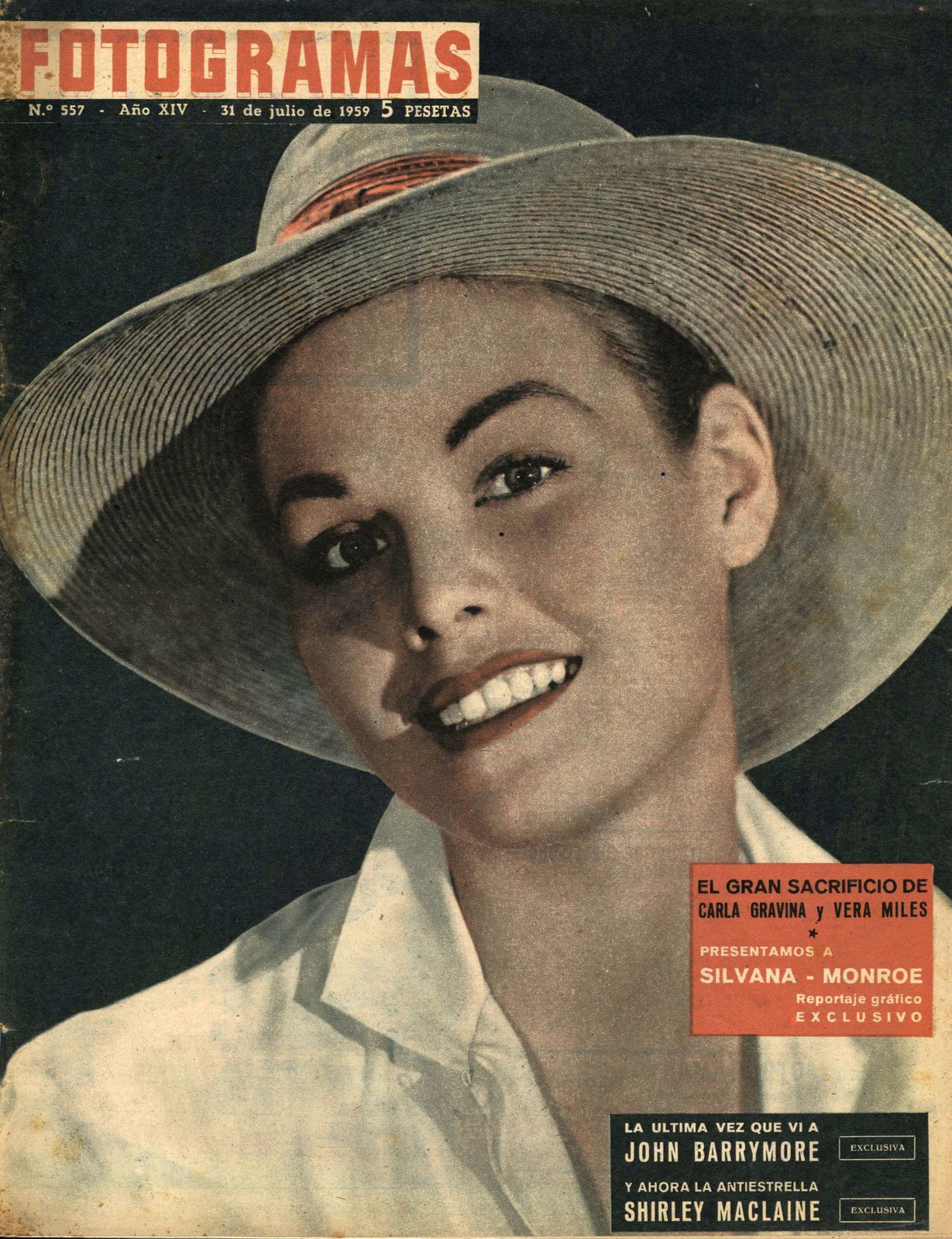 FOTOGRAMAS magazine cover Issue 557 31 July 1959