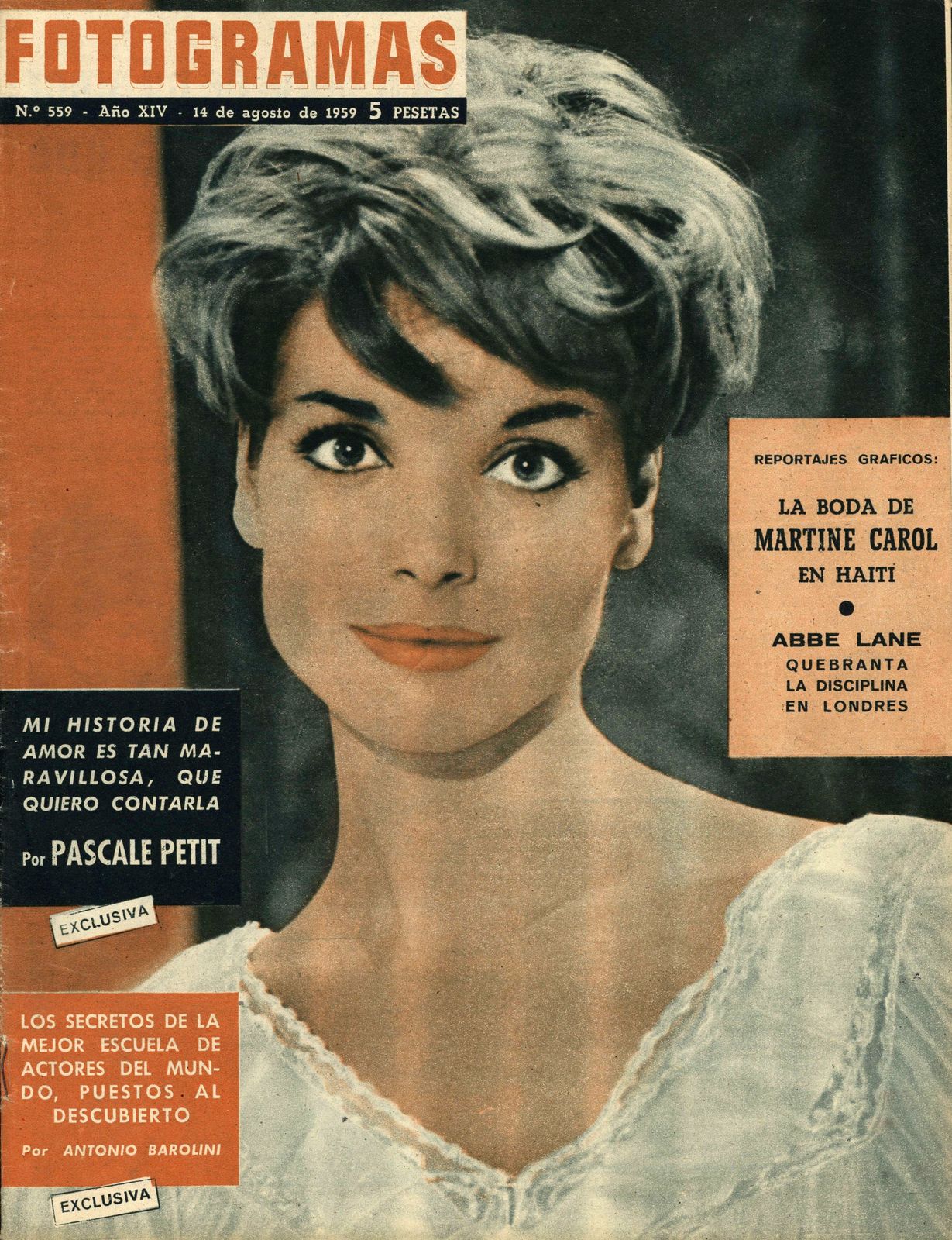 FOTOGRAMAS magazine cover Issue 559 14 August 1959